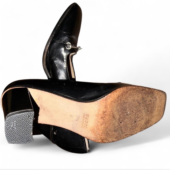 Gucci Vintage Black Leather Mules - Picture 5 of 6